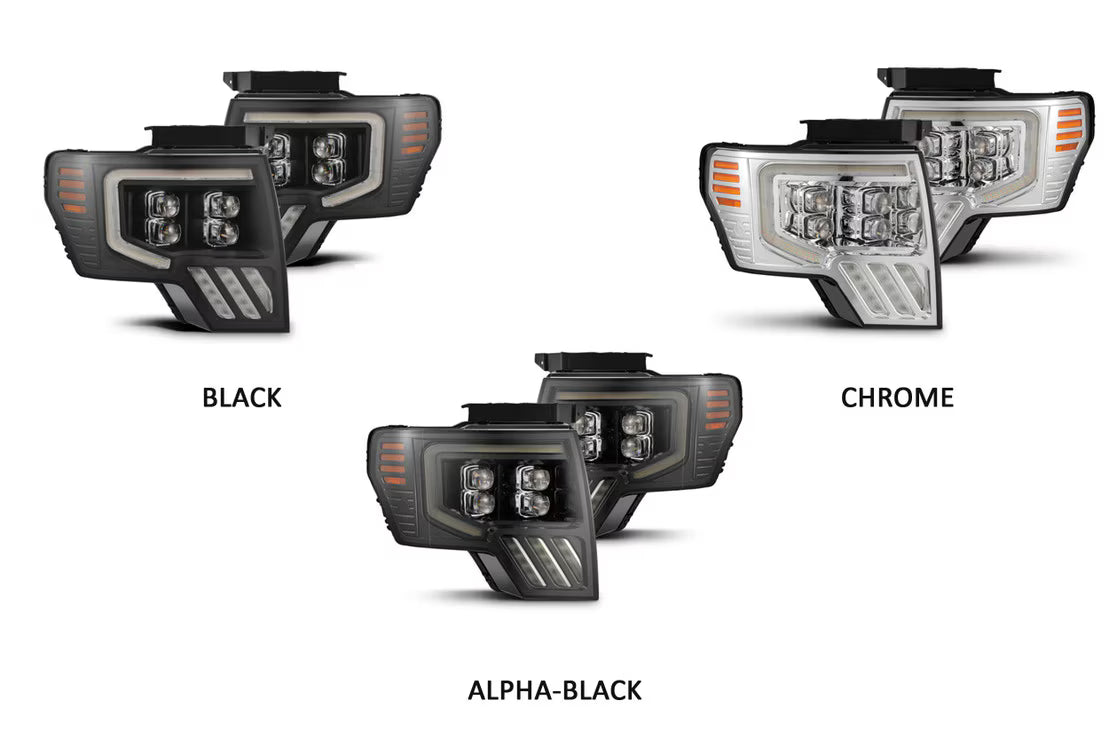 ALPHAREX 09-14 FORD F150 MKII NOVA-SERIES LED PROJECTOR HEADLIGHTS - BLACK