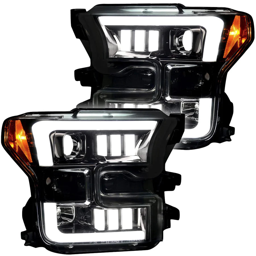 RECON FORD F150 15-17 PROJECTOR HEADLIGHTS ULTRA HIGH POWER SMOOTH WHITE OLED DRL
