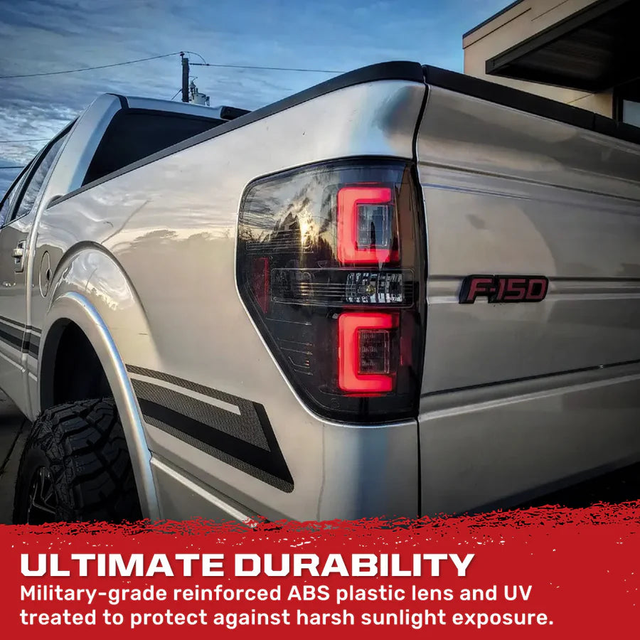 RECON ULTRA BRIGHT OLED TAIL LIGHTS SMOKED FORD F150 09-14