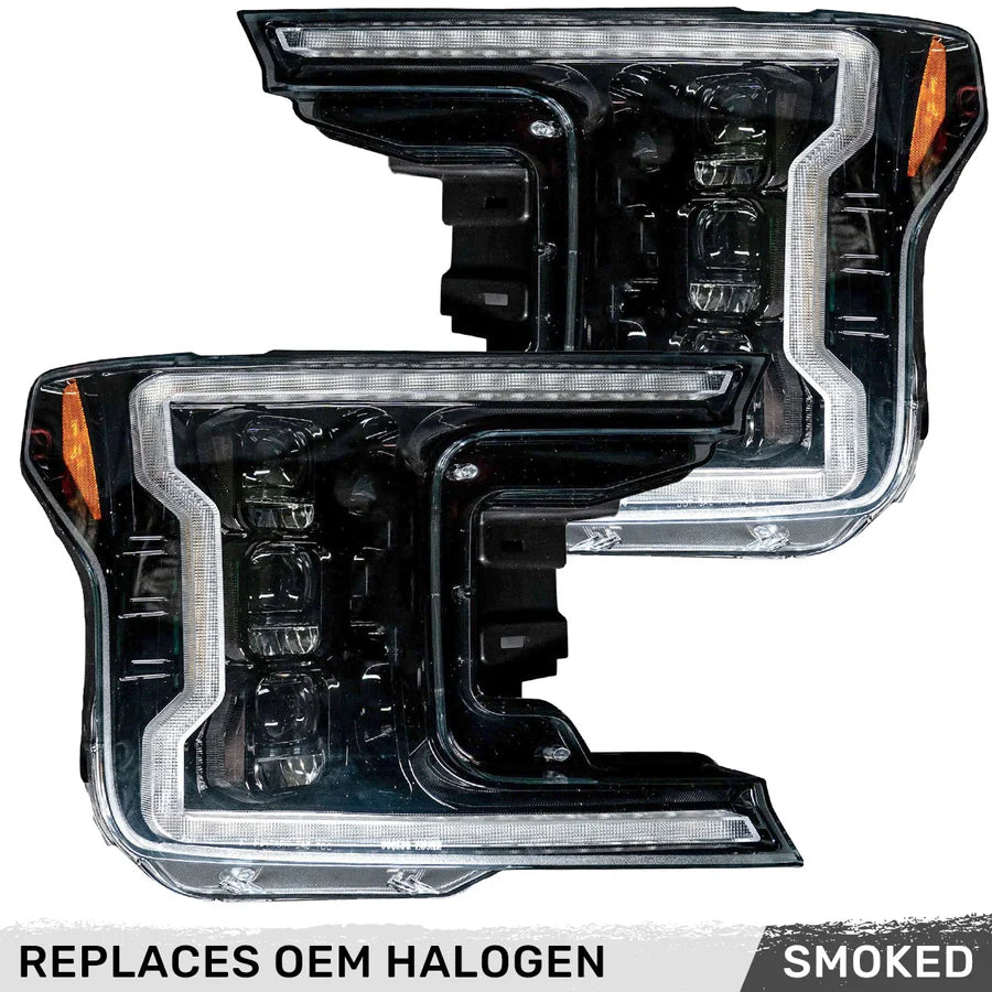 RECON FORD F150 18-20 LED PROJECTOR HEADLIGHTS OLED DRL SCANNING LED TURN SIGNALS