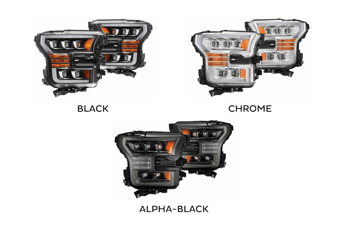 ALPHAREX 15-17 FORD F150 NOVA-SERIES LED PROJECTOR HEADLIGHTS - ALPHA BLACK
