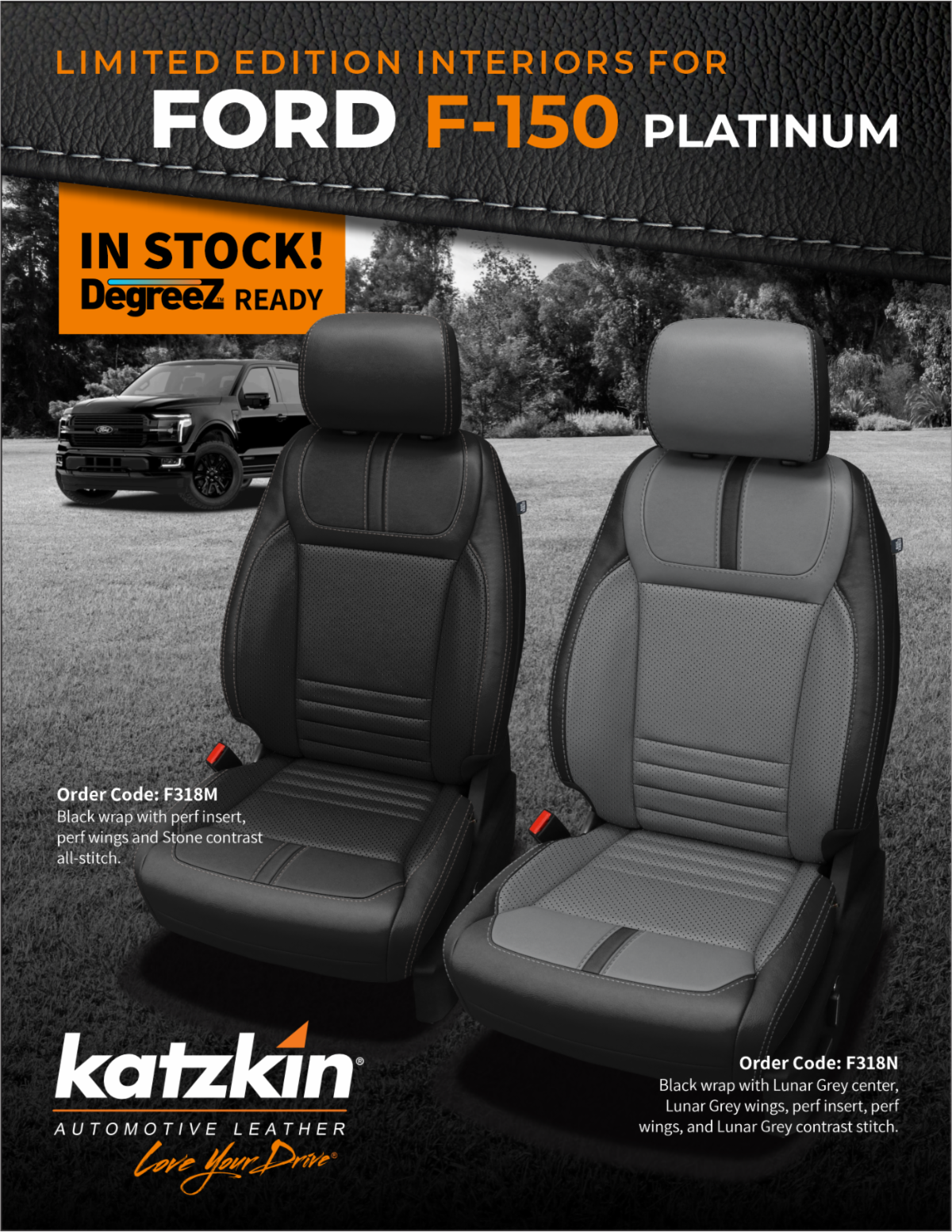 KATZKINS LIMITED EDITION PLATINUM LEATHER KIT FORD F150 21+