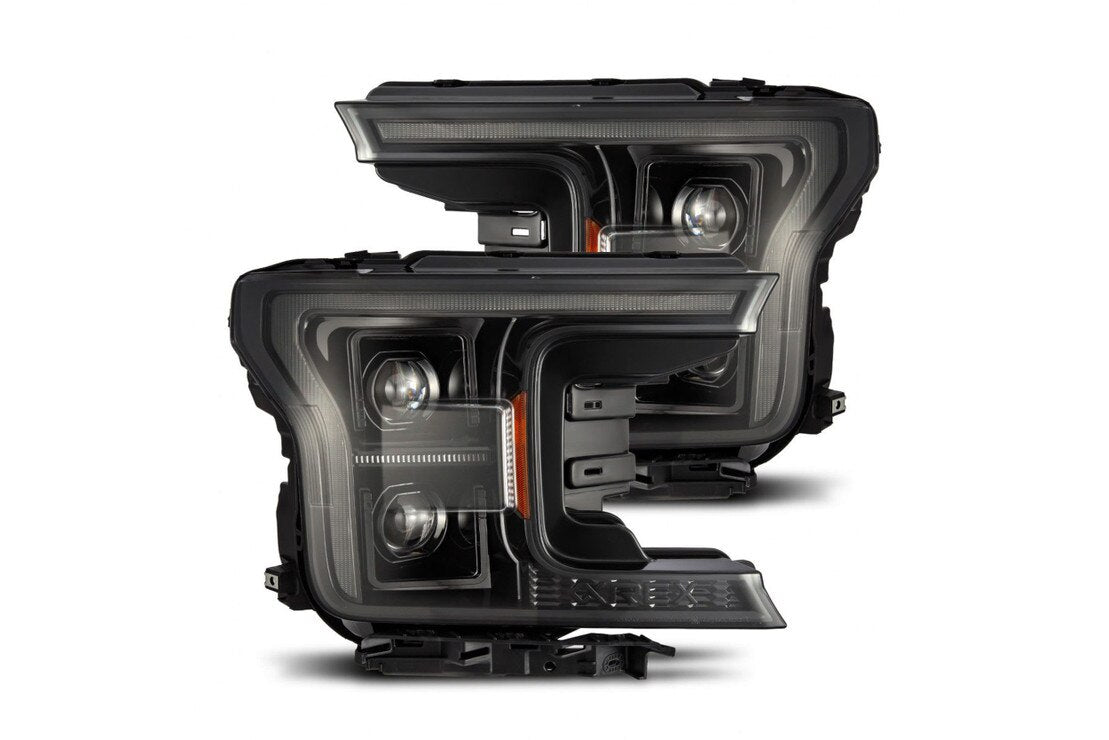 ALPHAREX 18-20 FORD F150 (MK II 14th Gen Style) LUXX-SERIES LED PROJECTOR HEADLIGHTS - ALPHA BLACK