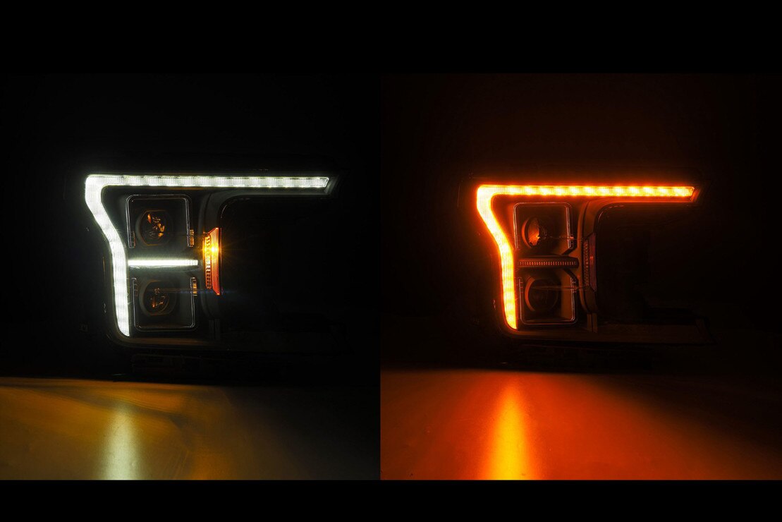 ALPHAREX 18-20 FORD F150 (MK II 14th Gen Style) LUXX-SERIES LED PROJECTOR HEADLIGHTS - ALPHA BLACK