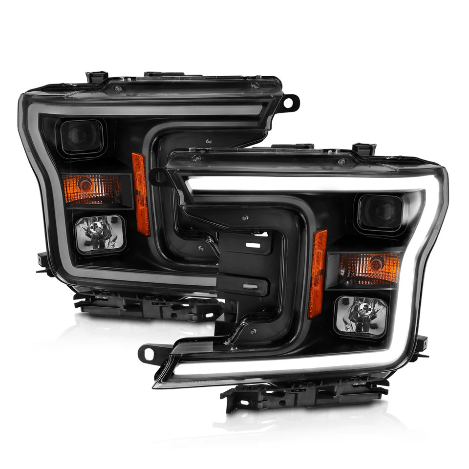 ANZO FORD F-150 18-20 PROJECTOR PLANK STYLE HEADLIGHTS CHROME