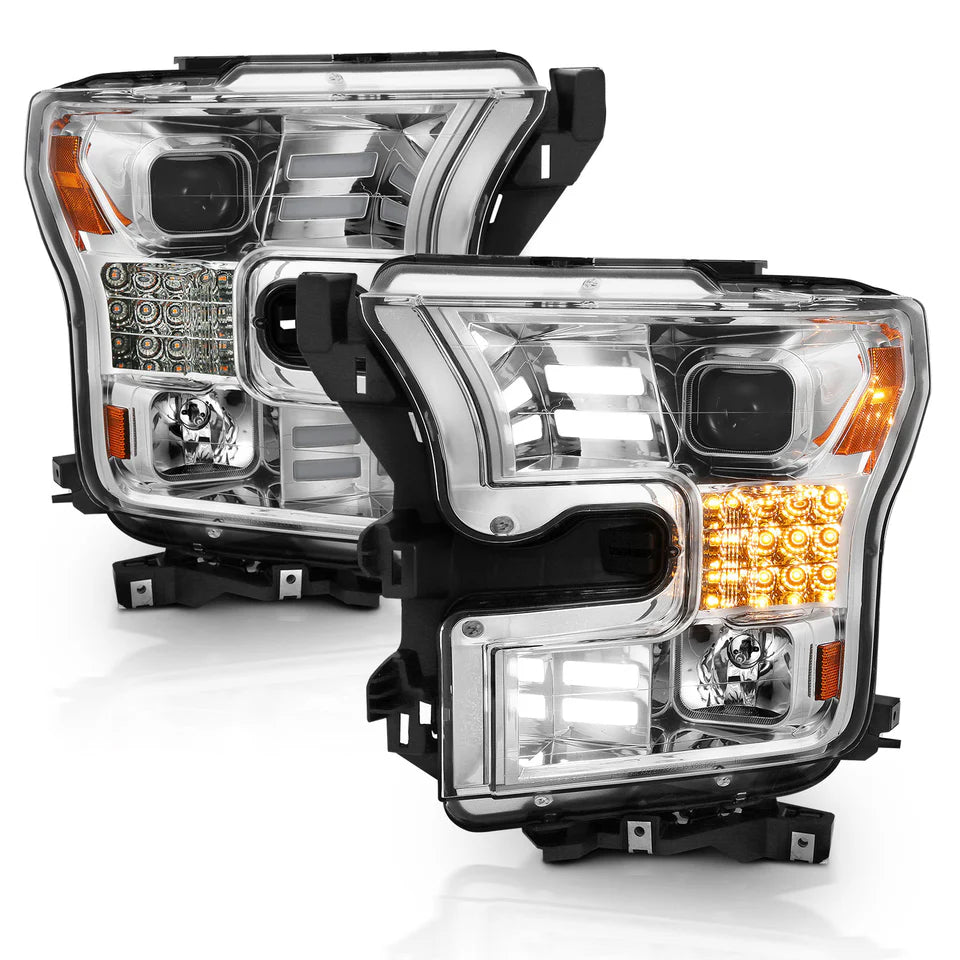 ANZO FORD F-150 15-17 PROJECTOR BAR STYLE HEADLIGHTS W/ SEQUENTIAL SIGNAL