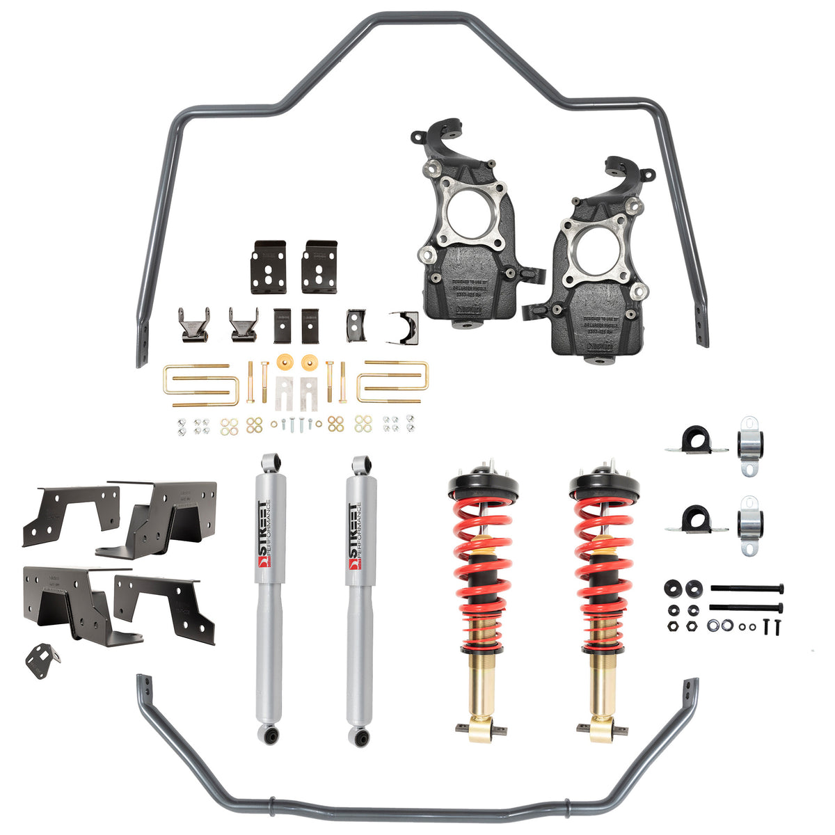 BELLTECH PERFORMANCE HANDLING KIT W/ HEIGHT ADJUSTABLE COILOVERS & SWAY BAR SET - 1051HK - 21+ 2WD