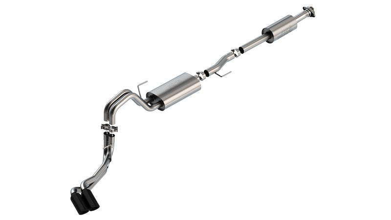 BORLA EXHAUST TOURING CAT BACK EXHAUST SYSTEM BLACK CHROME TIPS SIDE EXIT FORD F150 21-26