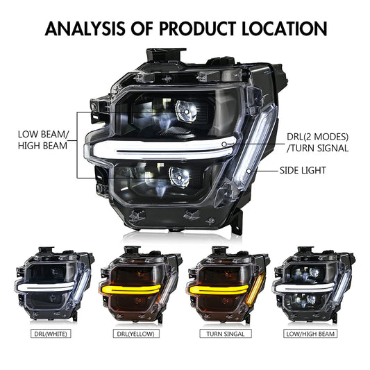 KUER LED DUAL PROJECTOR HEADLIGHT W/ DRL & STARTUP/SEQUENTIAL TURN ANIMATION FORD F150 24-26