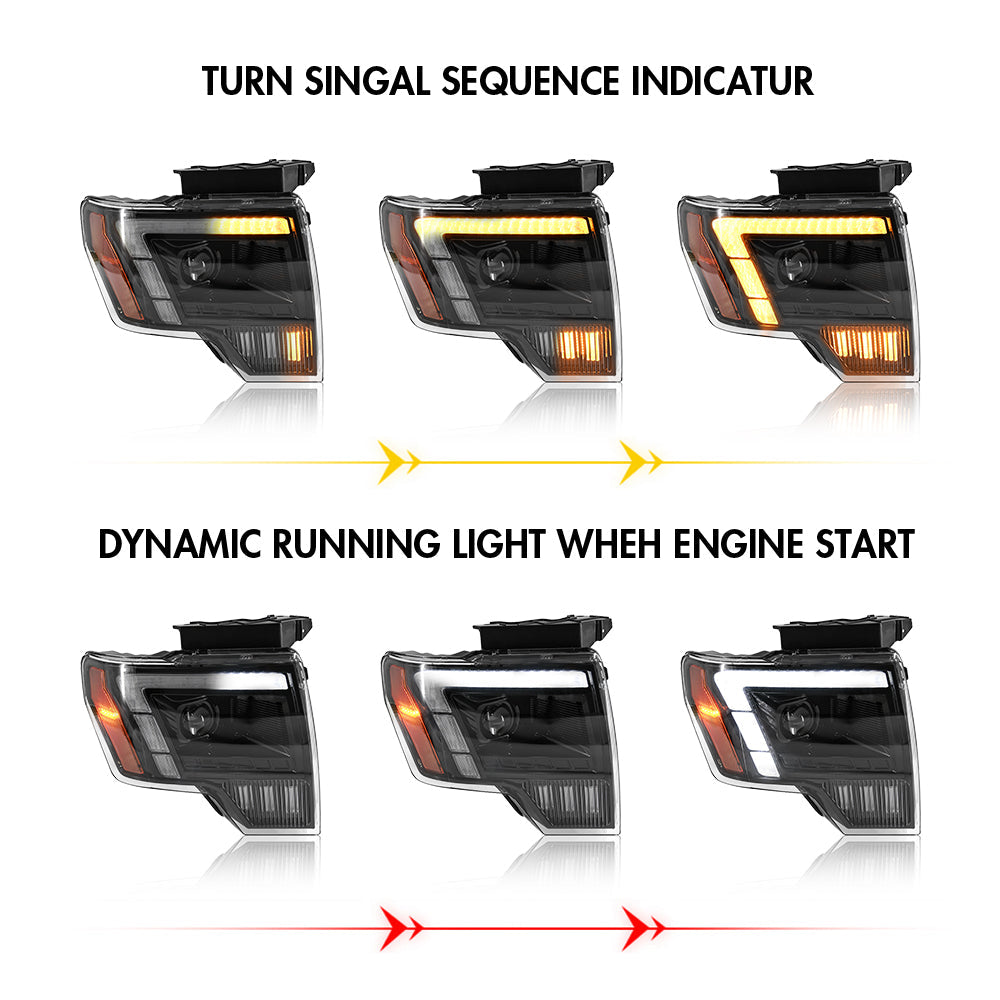 KUER LED FULL LED HEADLIGHTS PLUG & PLAY FORD F150 09-14