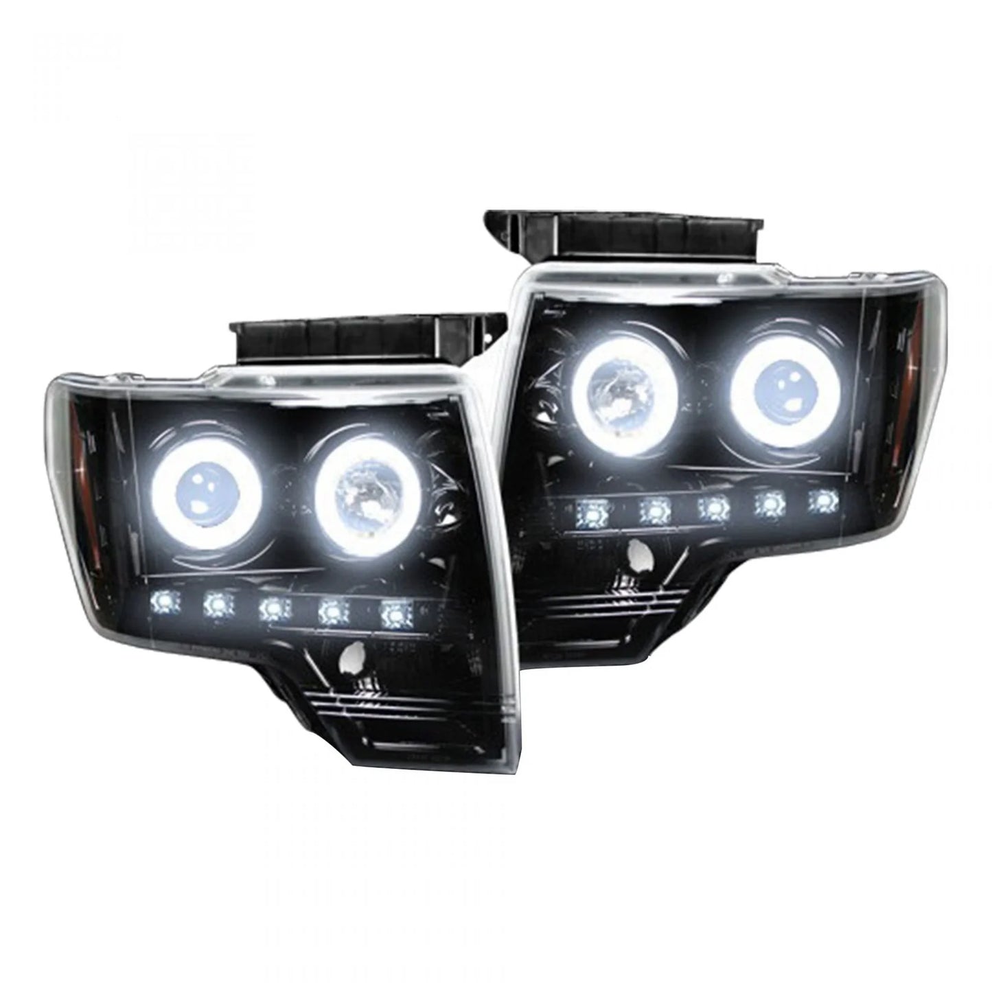 RECON FORD F150 09-14 PROJECTOR HEADLIGHTS CCFL HALOS & DRL