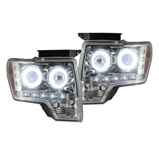 RECON FORD F150 09-14 PROJECTOR HEADLIGHTS CCFL HALOS & DRL