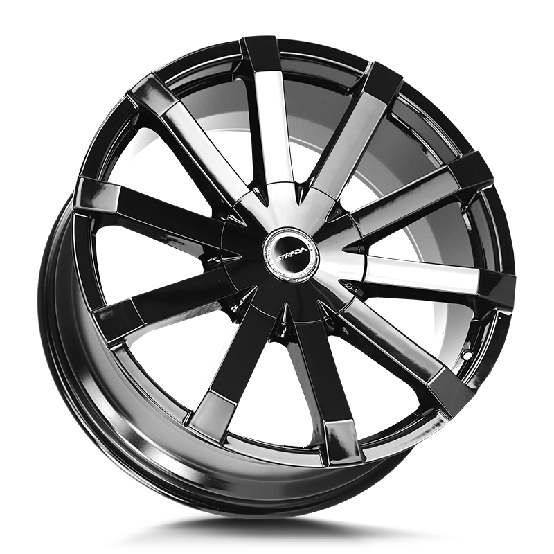 STRADA WHEELS GABBIA 24X10 6X135 +30 OFFSET GLOSS BLACK FORD F150 04-26