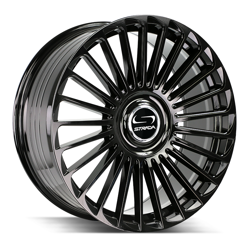 STRADA WHEELS MARTELLO 22X9.5 6X135 +30 OFFSET GLOSS BLACK FORD F150 04-26