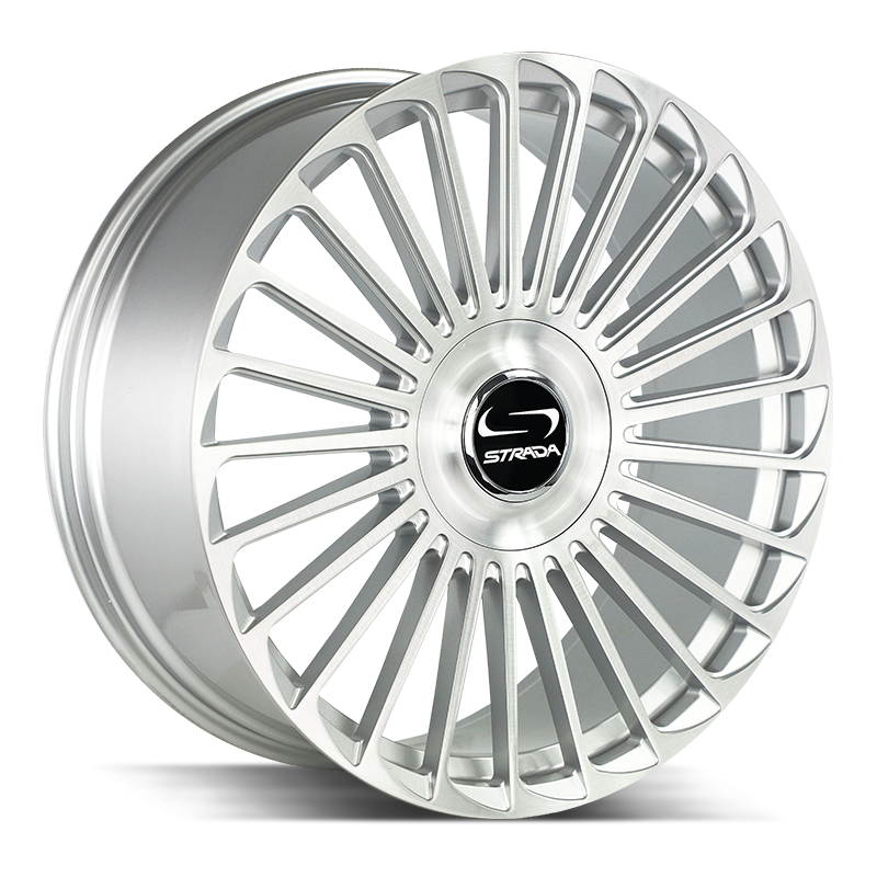 STRADA WHEELS MARTELLO 22X9.5 6X135 +30 OFFSET BRUSHED FACE SILVER FORD F150 04-26
