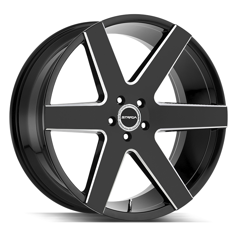 STRADA WHEELS CODA 24X10 6X135 +24 OFFSET GLOSS BLACK MILLED FORD F150 04-26