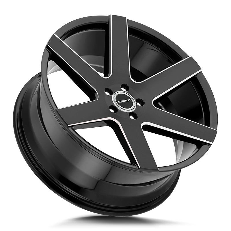 STRADA WHEELS CODA 24X10 6X135 +24 OFFSET GLOSS BLACK MILLED FORD F150 04-26
