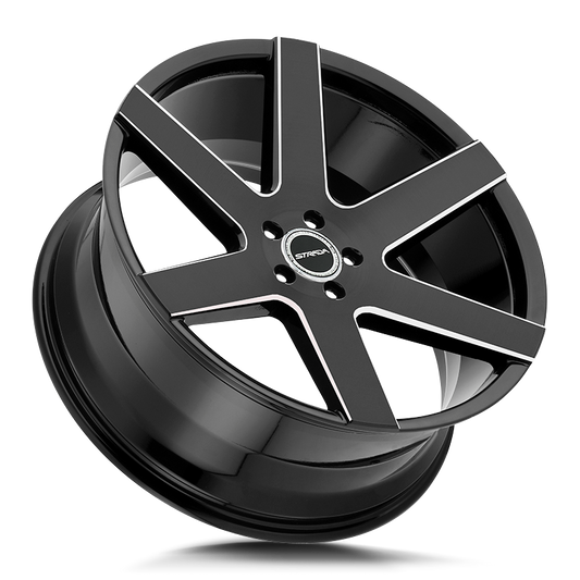 STRADA WHEELS CODA 24X10 6X135 +24 OFFSET GLOSS BLACK MILLED FORD F150 04-26