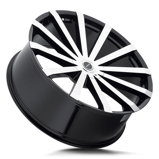 STRADA WHEELS GABBIA 22X9.5 6X135 +30 OFFSET GLOSS BLACK MACHINED FORD F150 04-26