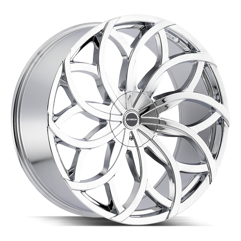 STRADA WHEELS HURACAN 22X9.5 6X135 + 30 OFFSET CHROME FORD F150 04-26
