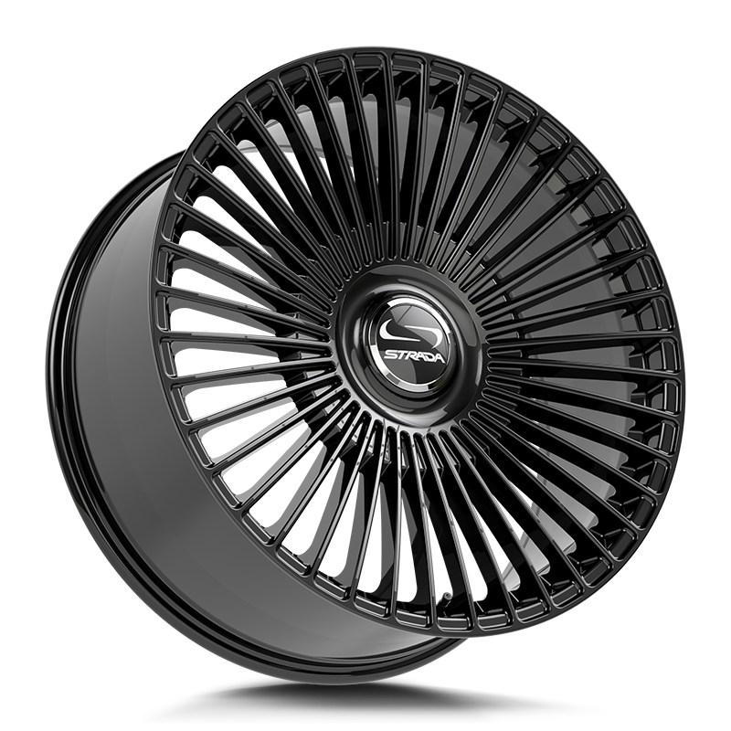 STRADA WHEELS SPAGHETTI 24X10 6X135 +30 OFFSET GLOSS BLACK FORD F150 04-26