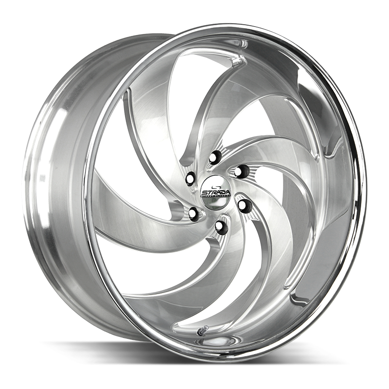 STRADA STREET CLASSICS RETRO 6 26X10 6X135 +26 OFFSET BRUSHED FACE SILVER MILLED SS LIP FORD F150 04-26