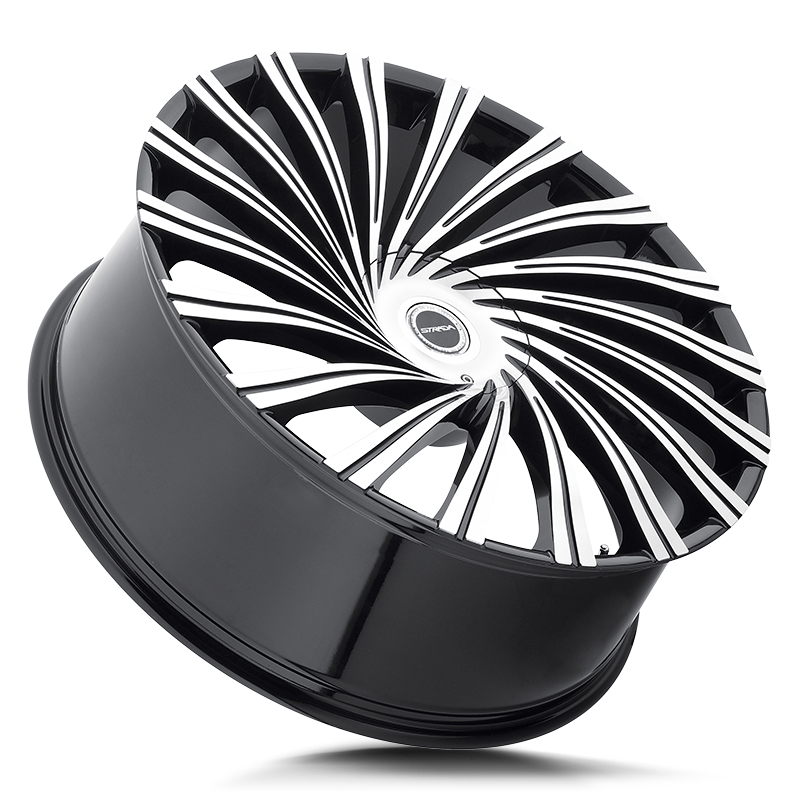 STRADA WHEELS TORNADO 26X10 6X135 +30 OFFSET GLOSS BLACK MACHINED FORD F150 04-26