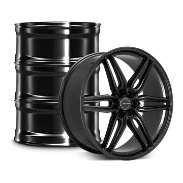 VELGEN WHEELS VFF-6 22X10 6X135 +30/+38 GLOSS BLACK COMPLETE SET STAGGERED FORD F150 21+