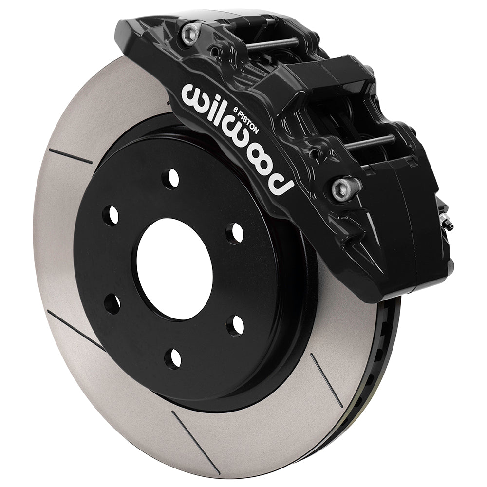 WILWOOD DISC BRAKES AERO6 DM FRONT BRAKE KIT FORD F150 21-26 13.38" SLOTTED ROTORS BLACK CALIPERS