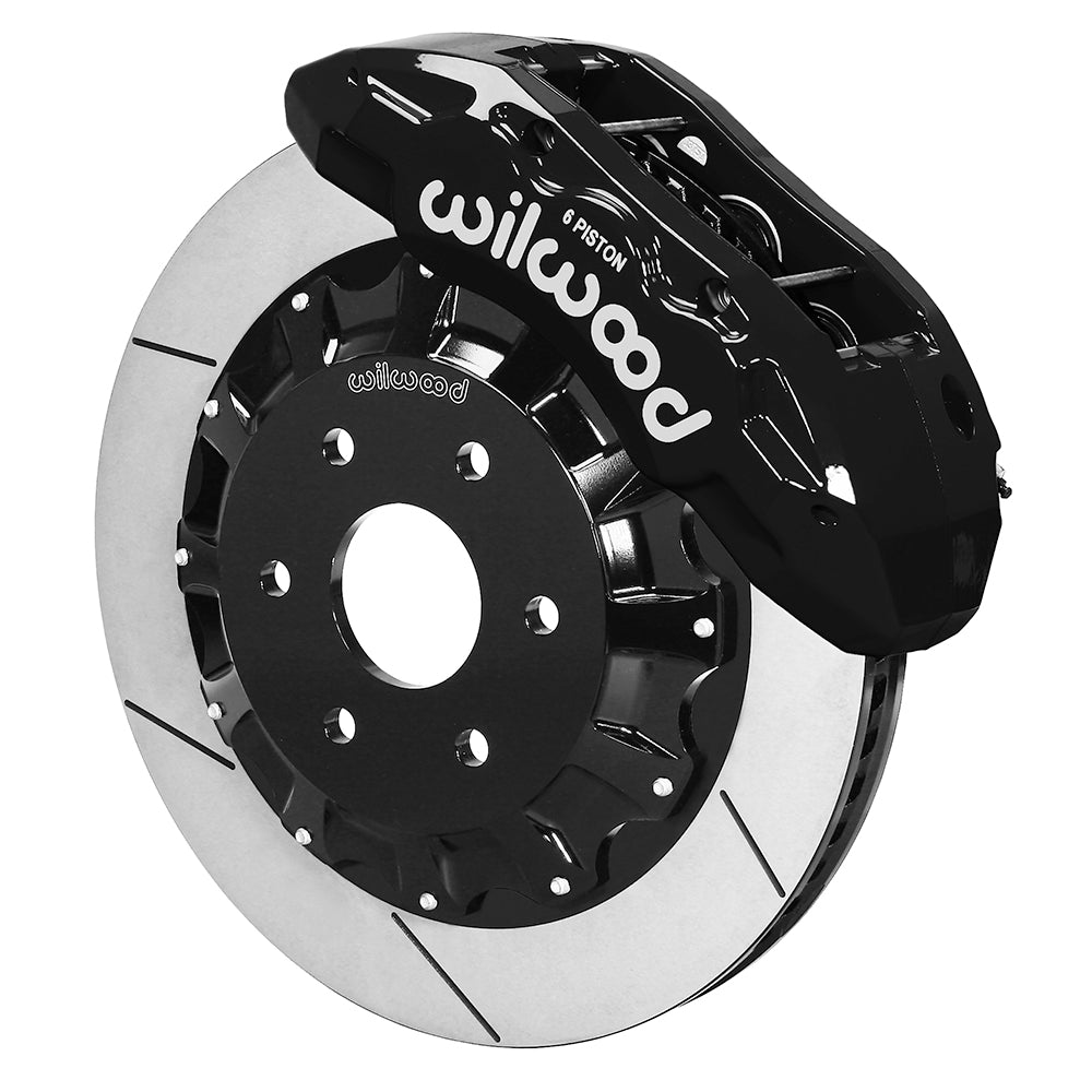 WILWOOD DISC BRAKES TX6R BIG BRAKE KIT FRONT 15.5" SLOTTED ROTORS BLACK CALIPER FORD F150 10-20