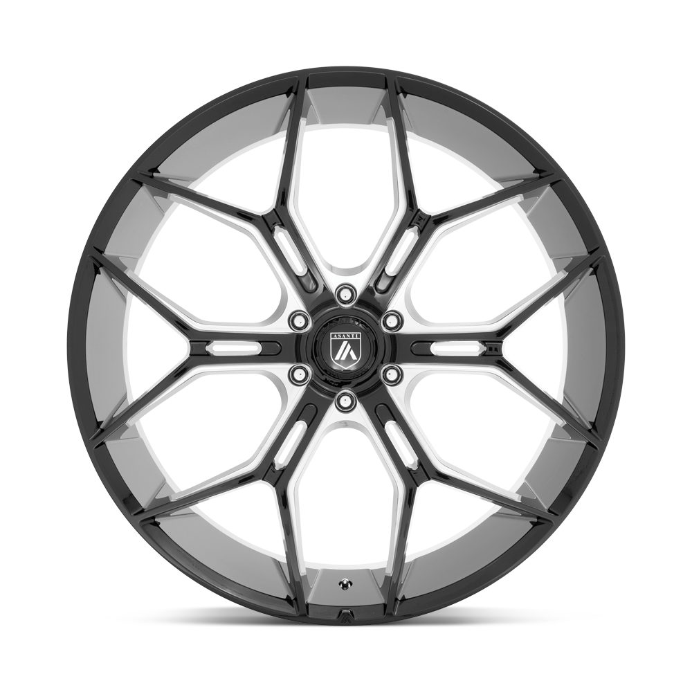 ASANTI WHEELS MONARCH TRUCK 22X9.5 6X135 +38 OFFSET GLOSS BLACK MILLED FORD F150 04-26