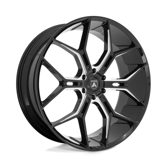 ASANTI WHEELS MONARCH TRUCK 22X9.5 6X135 +38 OFFSET GLOSS BLACK MILLED FORD F150 04-26