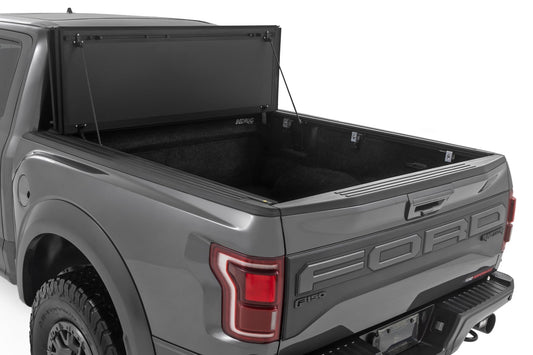 ROUGH COUNTRY HARD TRI FOLD FLIP UP BED COVER FORD F150 21-26