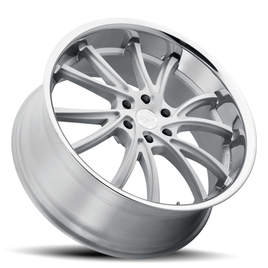EVOK EV03 24X10 6X135 +30 OFFSET FORD F150 04-PRESENT FULLY BRUSHED W/ STAINLESS LIP
