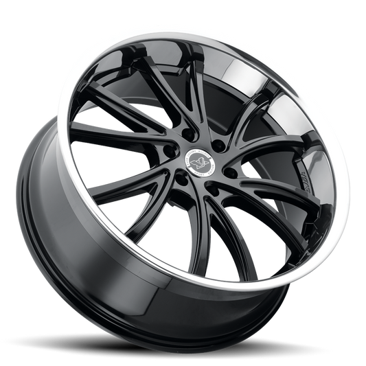 EVOK EV03 26X10 6X135 +30 OFFSET FORD F150 04-PRESENT GLOSS BLACK W/ STAINLESS LIP