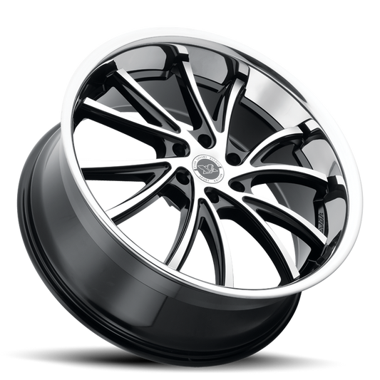 EVOK EV03 24X10 6X135 +30 OFFSET FORD F150 04-PRESENT GLOSS BLACK MACHINED - STAINLESS LIP