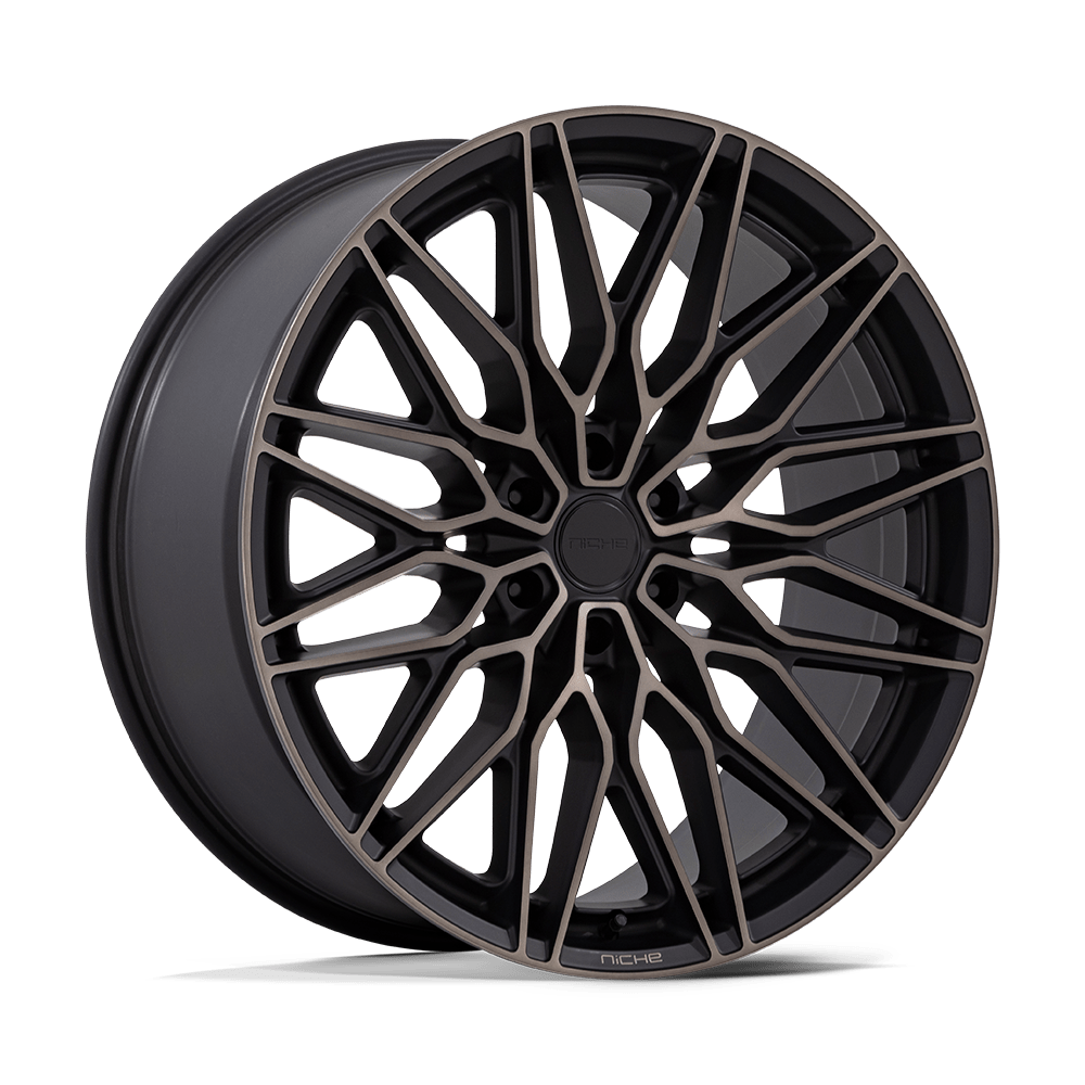 NICHE WHEELS CALABRIA 6 22X9.5 6X135 +30 OFFSET MATTE BLACK W/ MACHINED DARK TINT FACE FORD F150 04-26