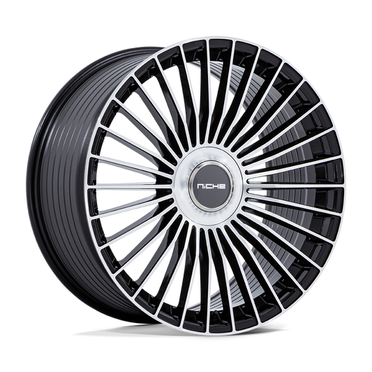 NICHE WHEELS SERENE 22X10 6X135 +30 OFFSET GLOSS BLACK W/MACHINED FACE FORD F150 04-26