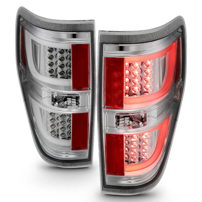 ANZO LED TAIL LIGHTS G2 CHROME CLEAR LENS FORD F150 09-14