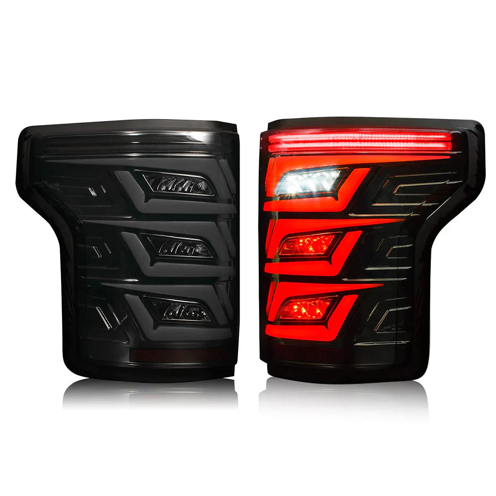 KUER LED TAIL LIGHTS RED TURN SIGNAL FORD F150 15-20 XL STX XLT