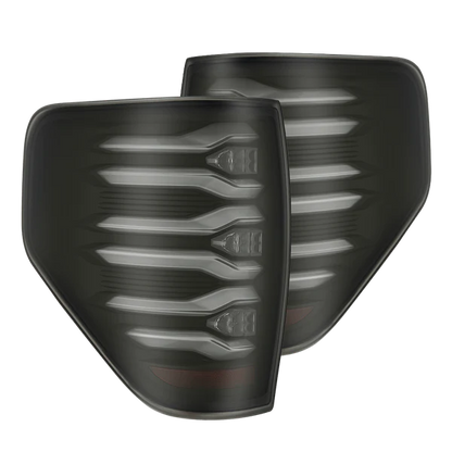 ALPHAREX LUXX SERIES LED TAIL LIGHTS BLACK FORD F150 09-14