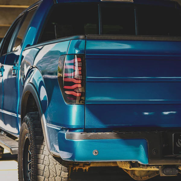 ALPHAREX LUXX SERIES LED TAIL LIGHTS BLACK-RED FORD F150 09-14