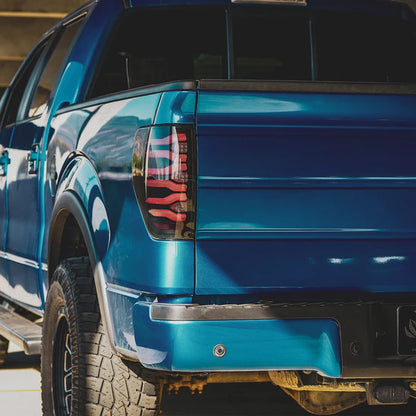 ALPHAREX LUXX SERIES LED TAIL LIGHTS BLACK-RED FORD F150 09-14