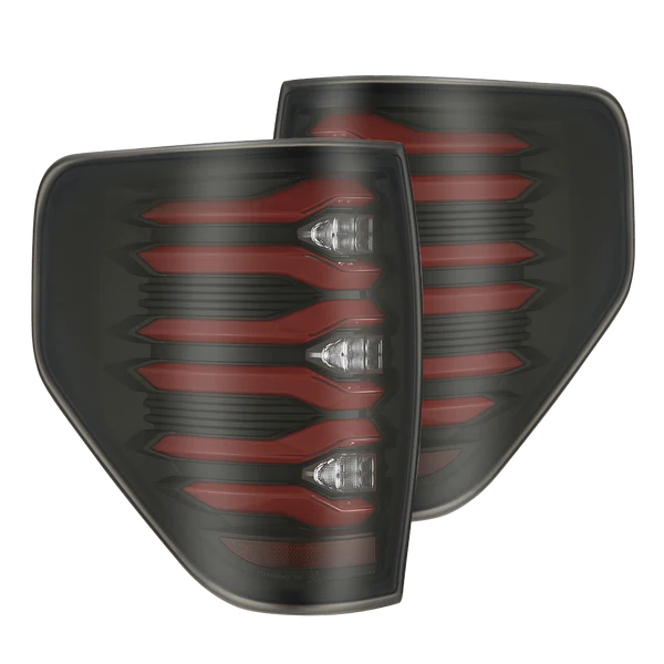 ALPHAREX LUXX SERIES LED TAIL LIGHTS BLACK-RED FORD F150 09-14