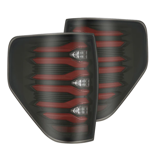ALPHAREX LUXX SERIES LED TAIL LIGHTS BLACK-RED FORD F150 09-14