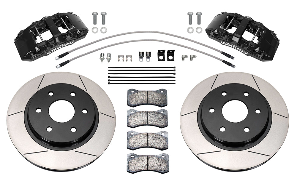 WILWOOD DISC BRAKES AERO6 DM FRONT BRAKE KIT FORD F150 10-20 13.38" SLOTTED ROTORS RED CALIPERS