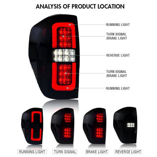 KUER LED TAIL LIGHTS BLACK SMOKED FORD F150 09-14