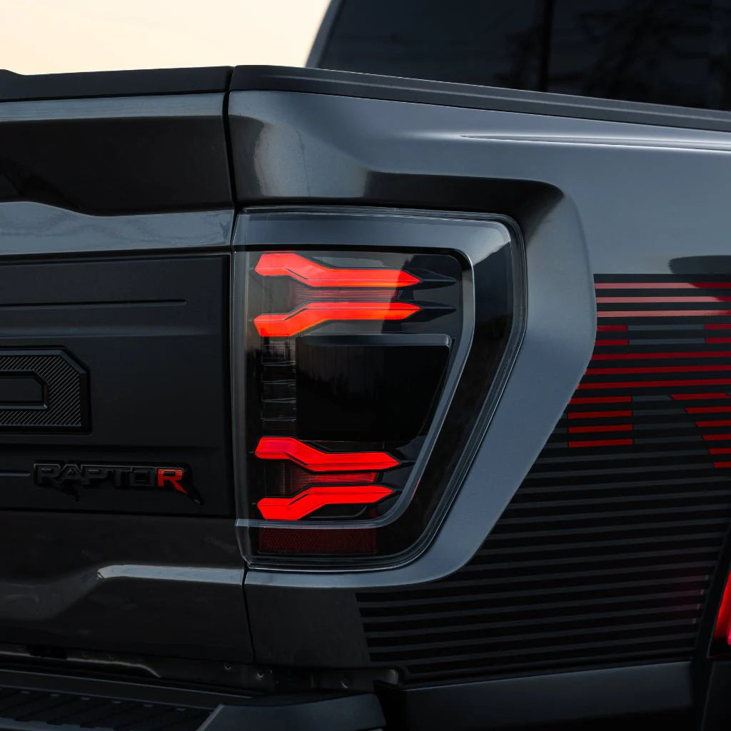 ALPHAREX 24-26 FORD F150 LUXX SERIES LED TAIL LIGHTS BLACK