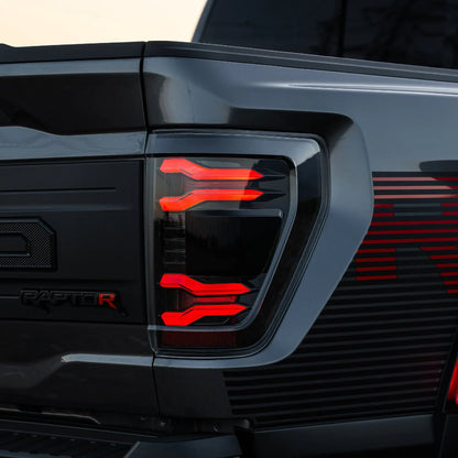 ALPHAREX 24-26 FORD F150 LUXX SERIES LED TAIL LIGHTS BLACK
