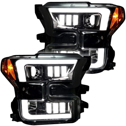 RECON FORD F150 15-17 PROJECTOR HEADLIGHTS ULTRA HIGH POWER SMOOTH WHITE OLED DRL
